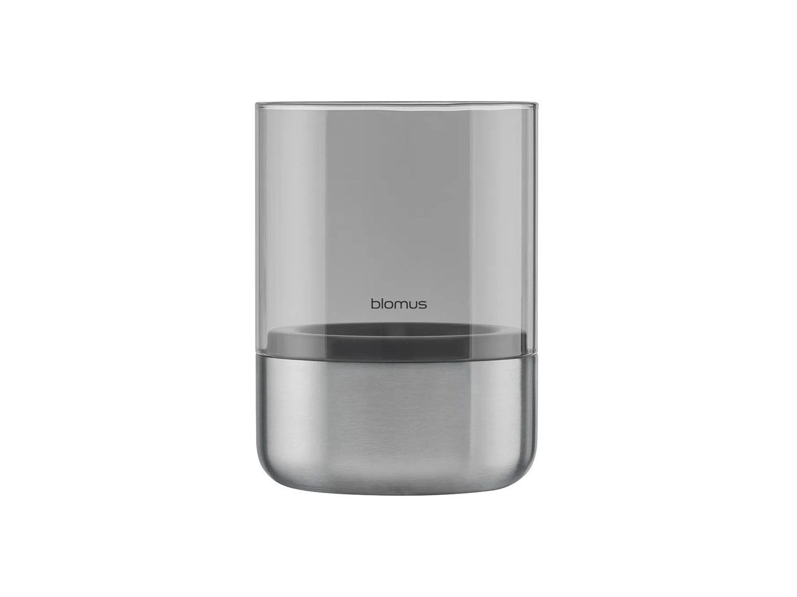 blomus Windlicht CALMA Laterne stainless steel matt glass smoke S 14cm