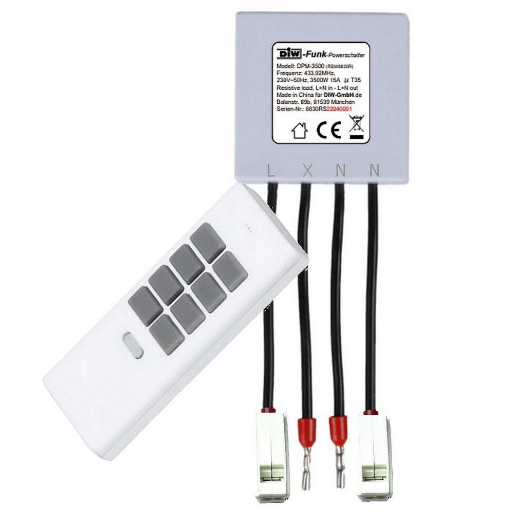 DIW-Funk Licht-Funksteuerung PS-552 DIW-Funk Sparset 230V-Power-Modul DPM-3500, 1 Schaltkontakte, 1-tlg.