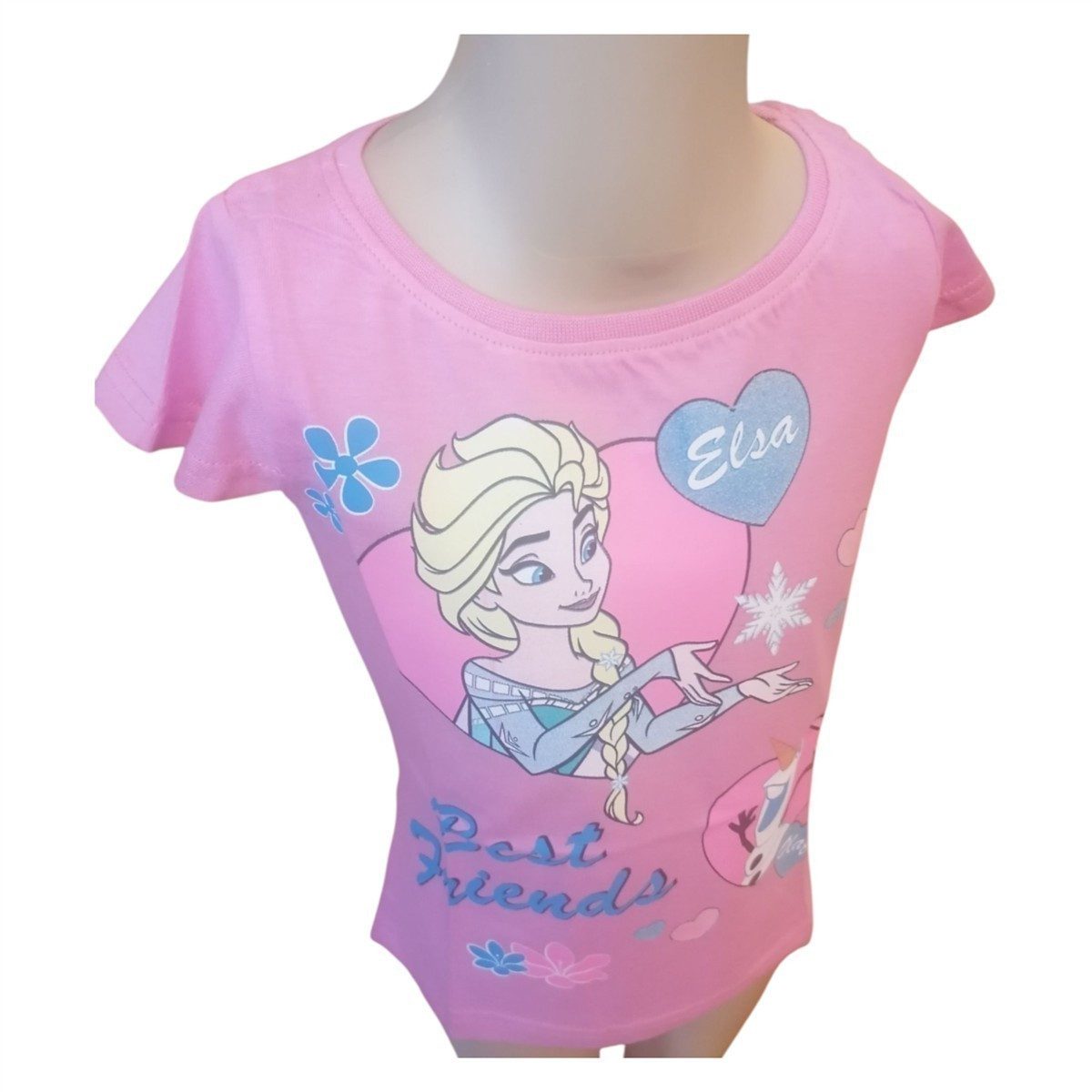 T-Shirt Disney Frozen Kurzarm-Shirt, "Elsa", Blau oder Pink, Gr. 104-134