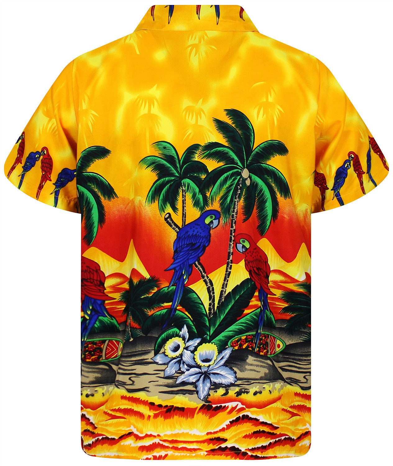 King Kameha Hawaiihemd Parrot Funky Hawaii-Hemd Herren Kurzarm Front-Tasche günstig online kaufen