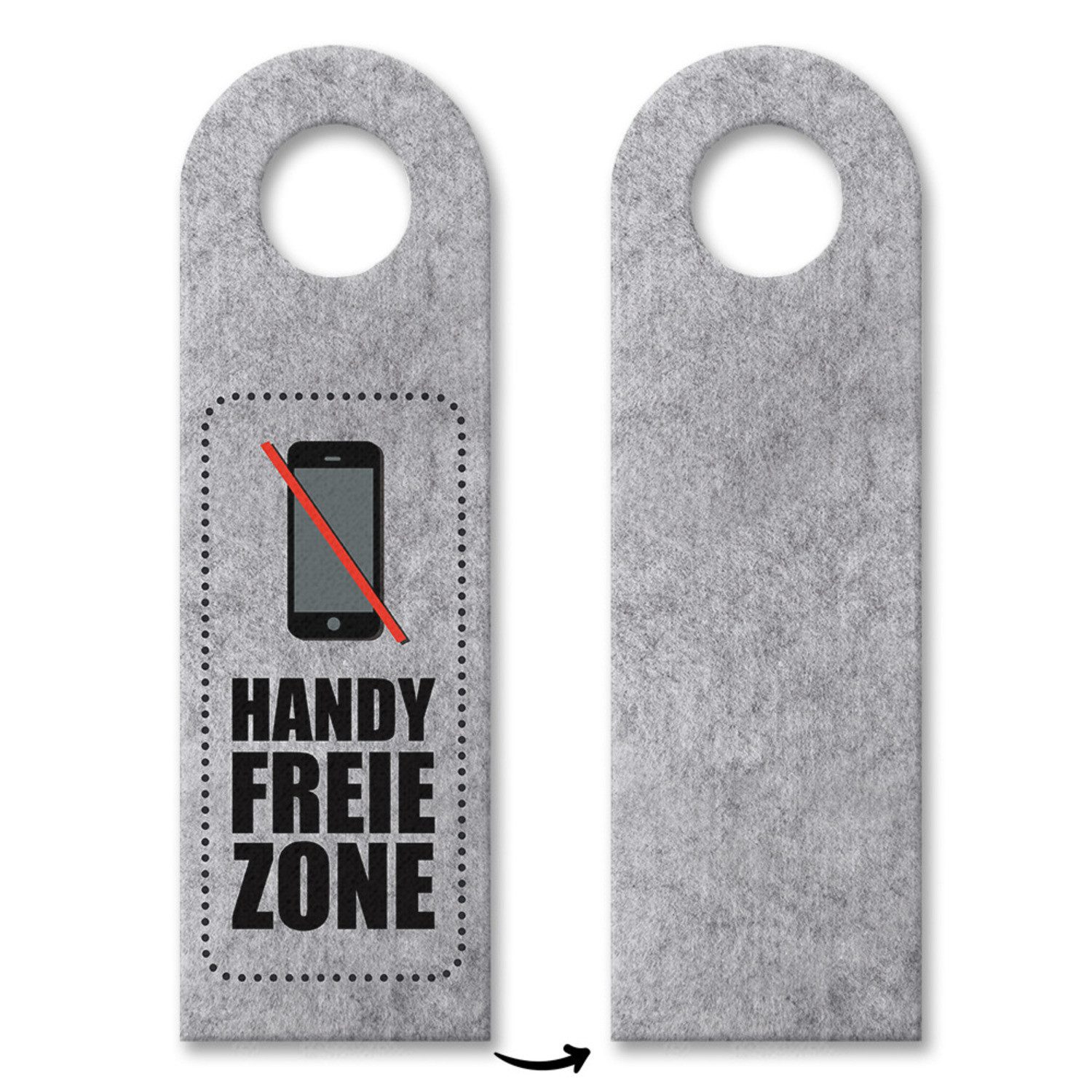 speecheese Dekohänger Handy freie Zone Türhänger in Grau Verbot Warnung Hinweis Handyverbot