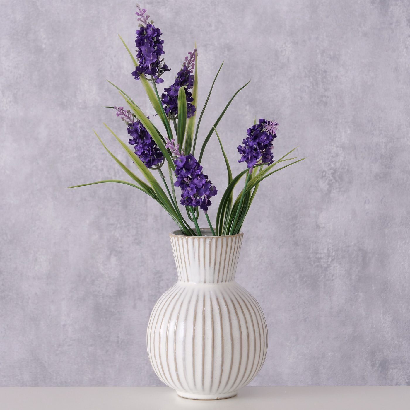 BOLTZE Dekovase "Deborah" aus Keramik (Steingut) in cremeweiß, Vase Blumenvase
