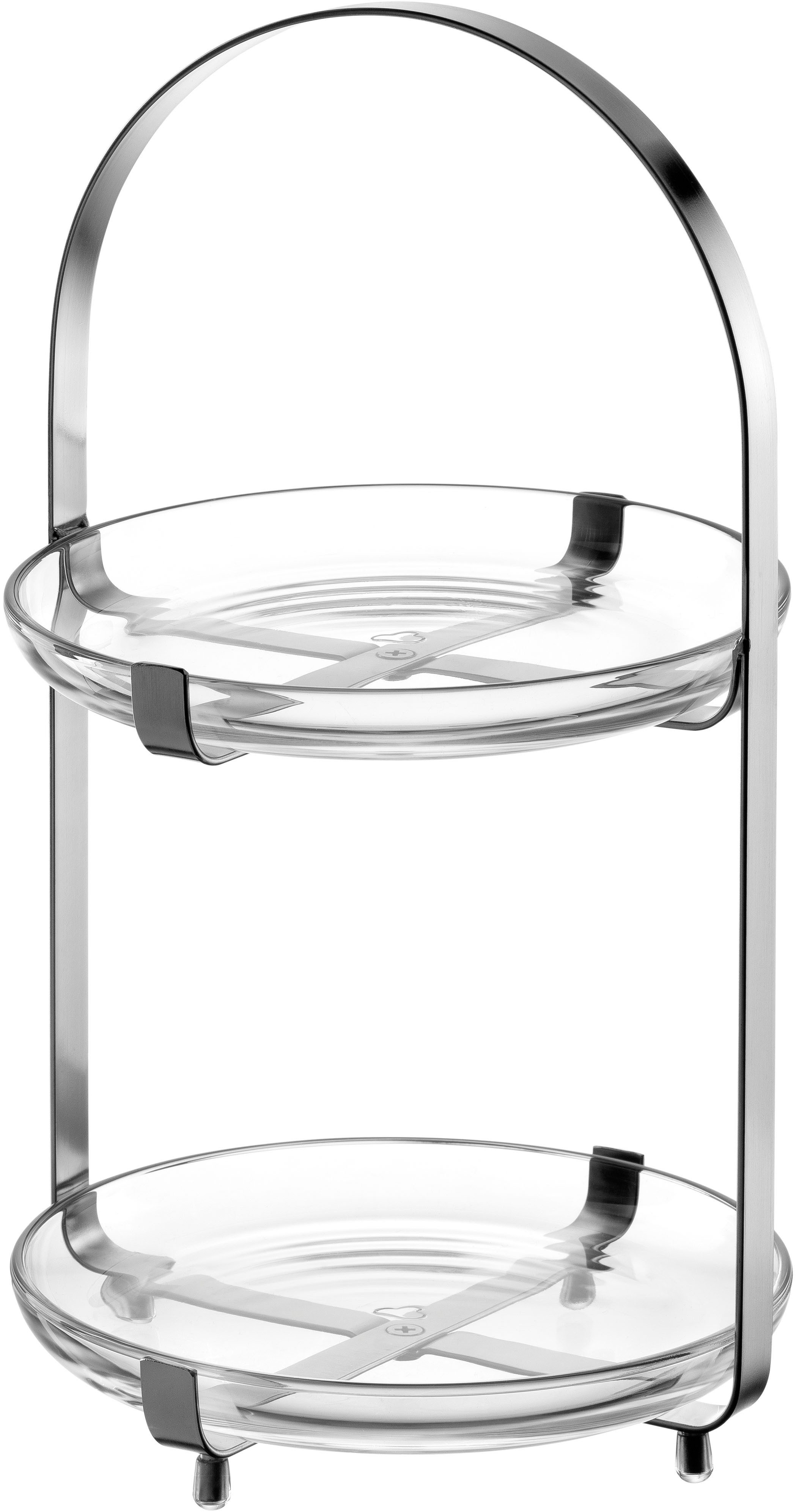 LEONARDO Etagere CUCINA, 2 stufig - Höhe 32 cm, Glas, Metall, Servieretagere mehrstöckig, zum Servieren und Präsentieren