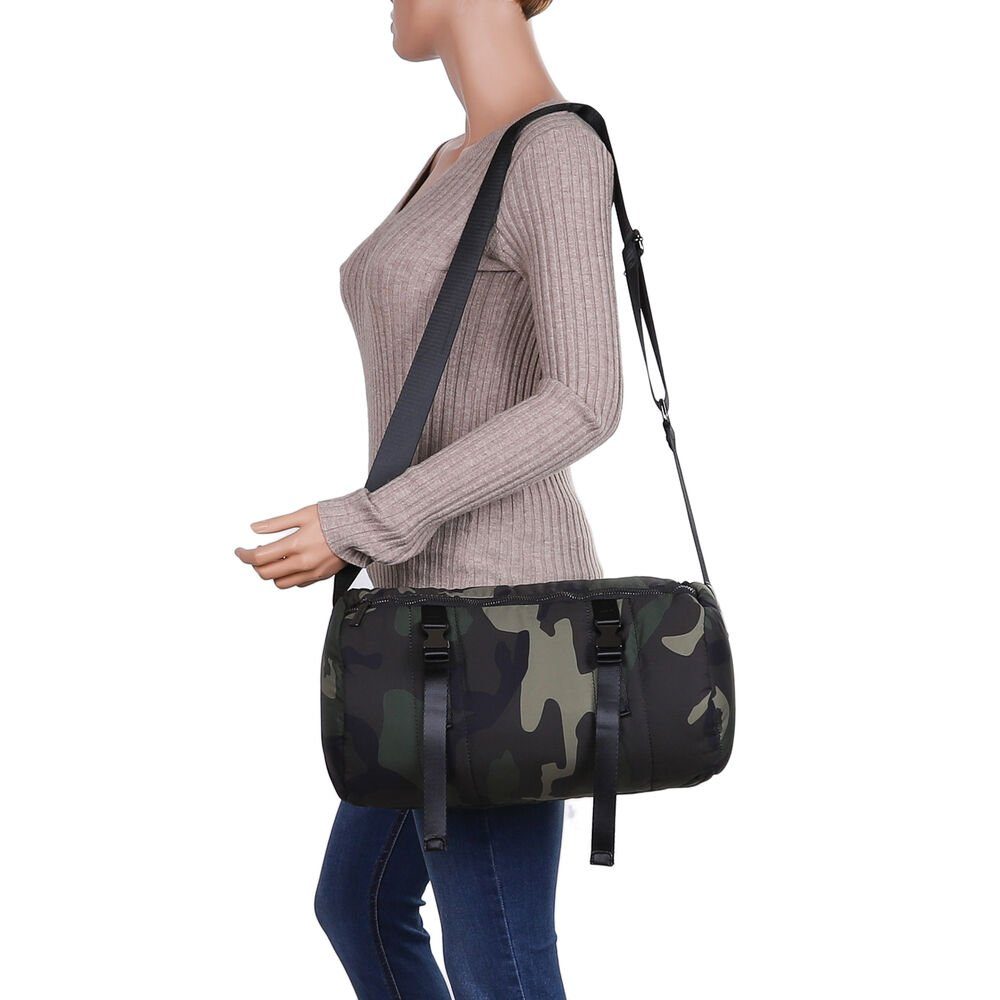 Schultertasche Mittelgroße, Ital-Design Damentasche Khaki Baguette-Tasche