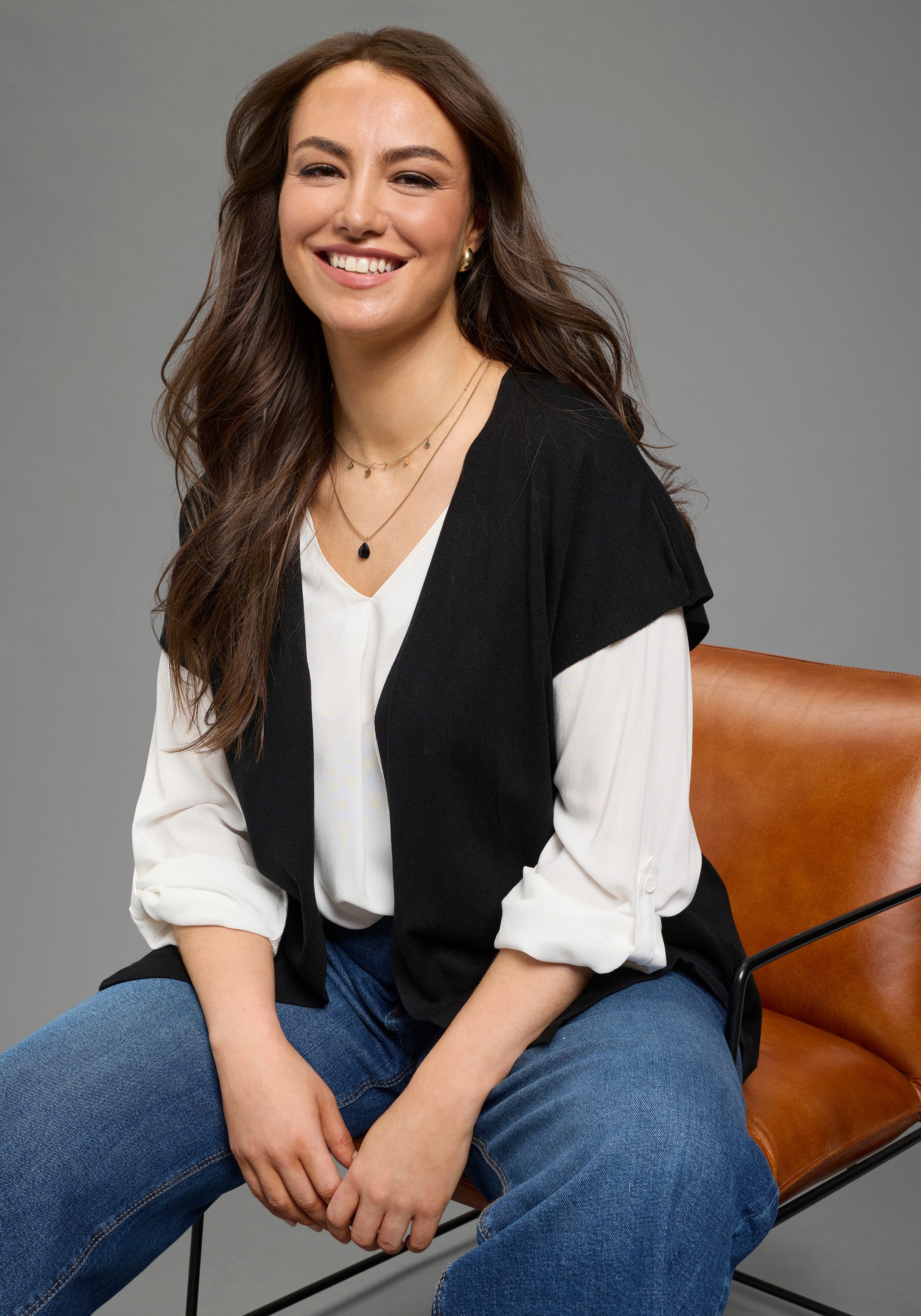 Laura Scott CURVE Strickjacke mit kurzen Ärmeln, idealer Sommerstrick mit lässigem, figurschmeichelndem Schnitt