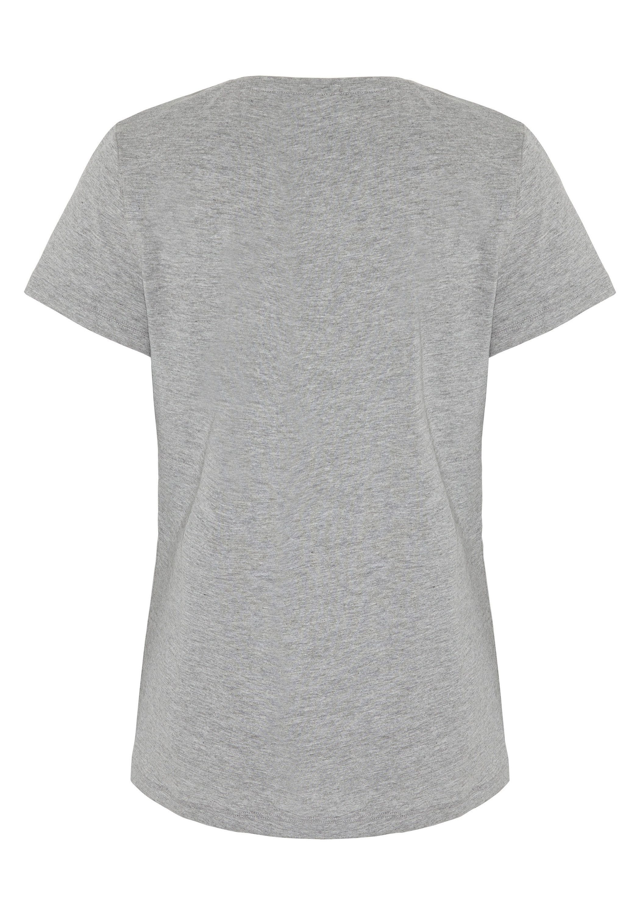 Chiemsee Print-Shirt T-Shirt mit Grey/Pink 1 farbenfrohem Frontprint Medium