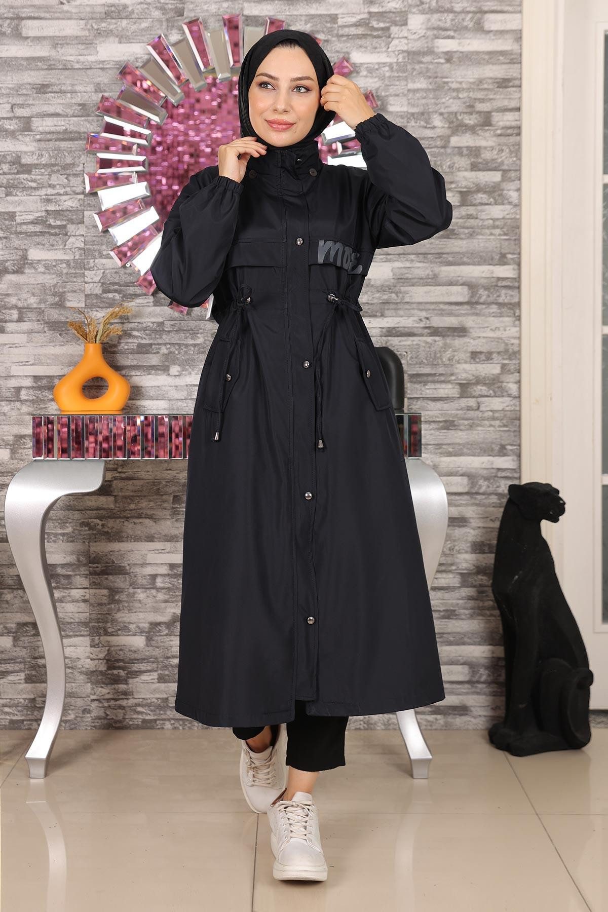 MODAMİHRAM Winterjacke Schwarzer Kapuzenmantel 15900 günstig online kaufen
