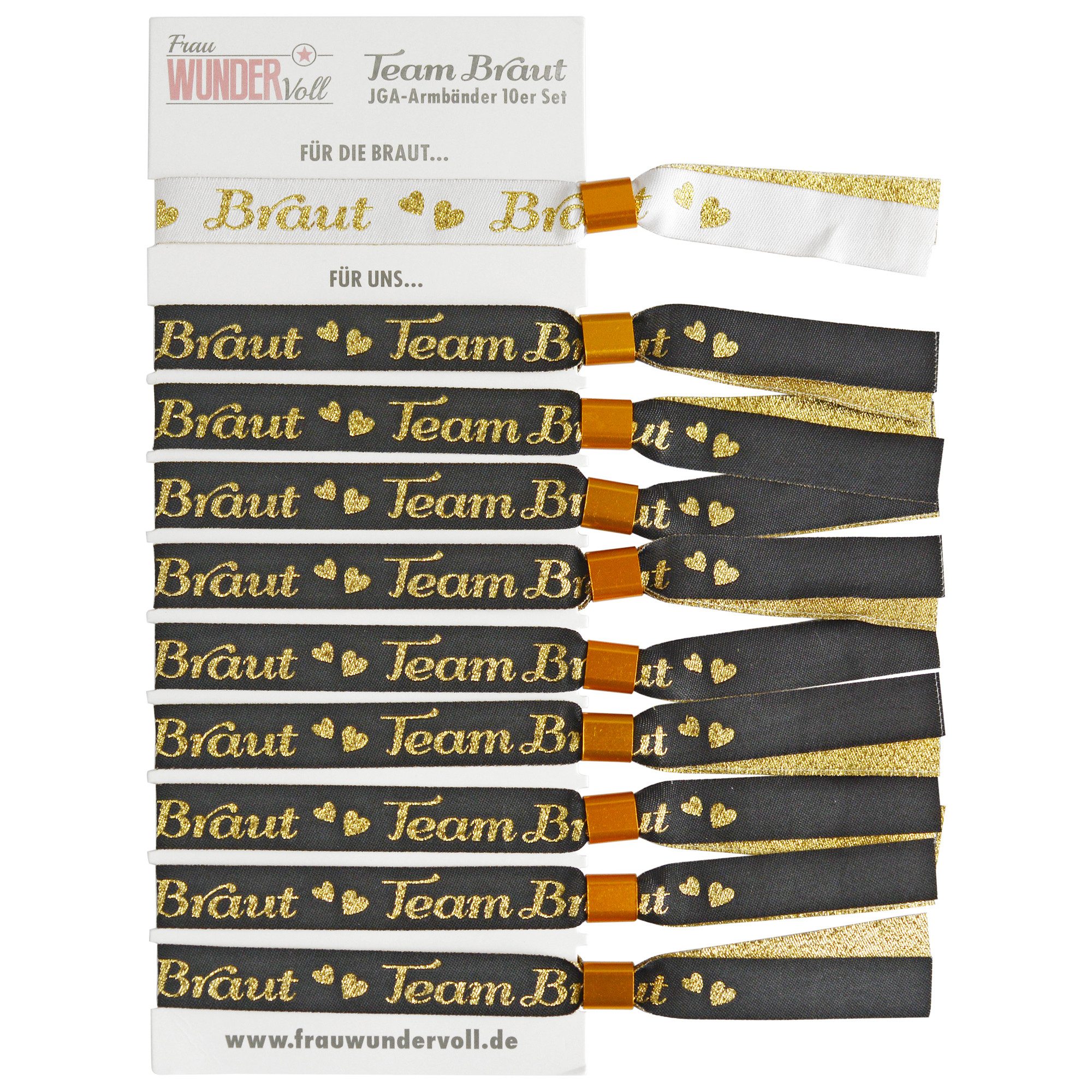 Frau WUNDERVoll Papierdekoration JGA Armband schwarz/gold
