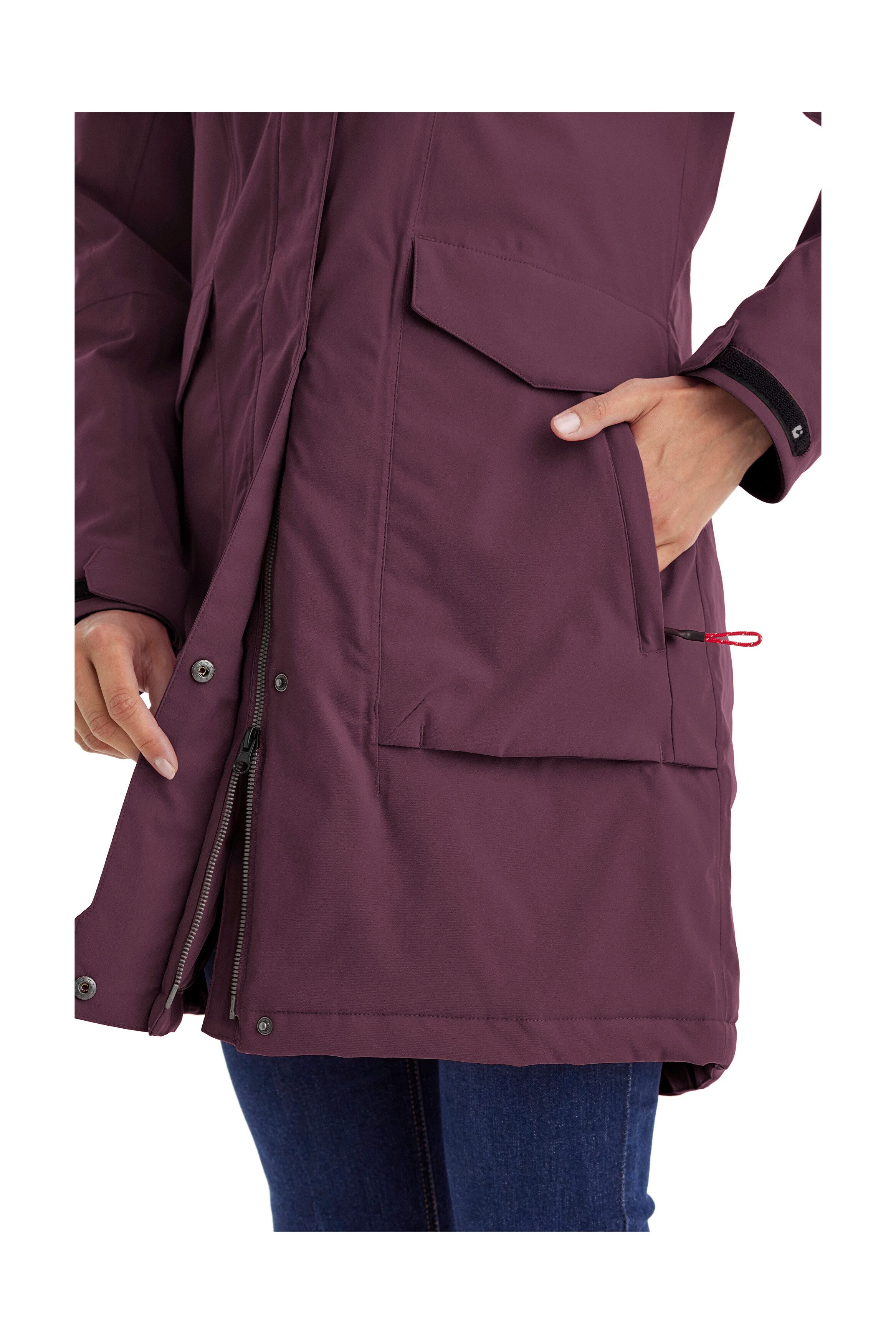 Killtec Parka Damen Funktionsparka Wasserdichter, atmungsaktiver Damenparka mit abnehmbarer Kapuze