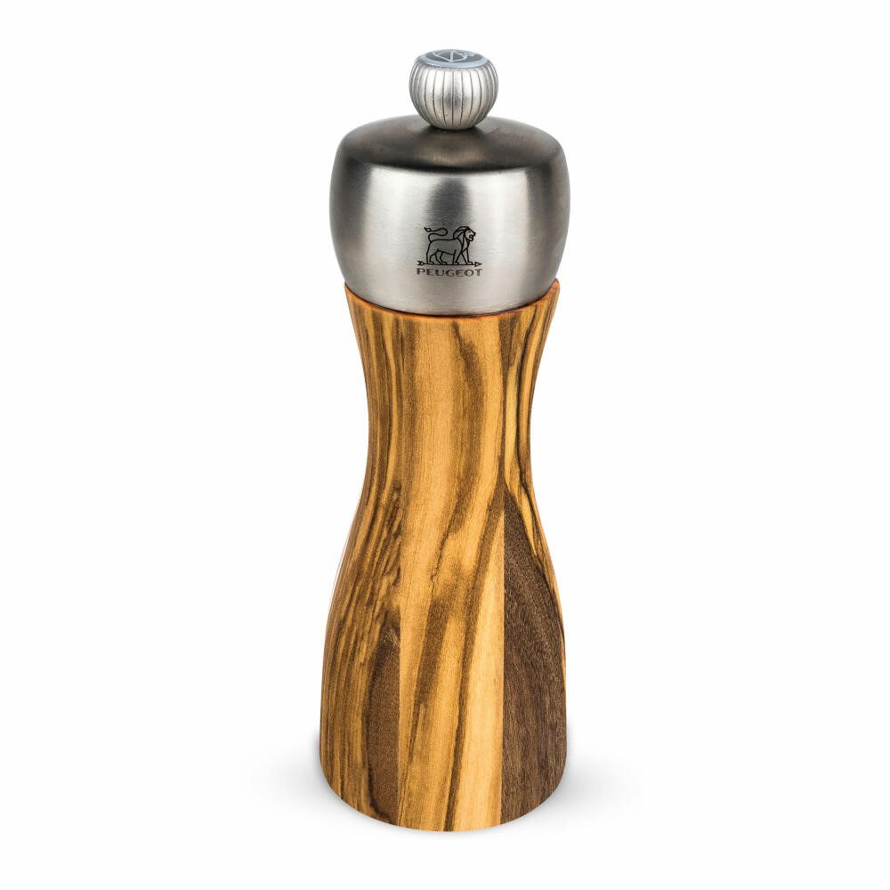PEUGEOT Salzmühle FIDJI 15cm Edelstahl Olivenholz Stahlmahlwerk Gewürz Manuell Manuell