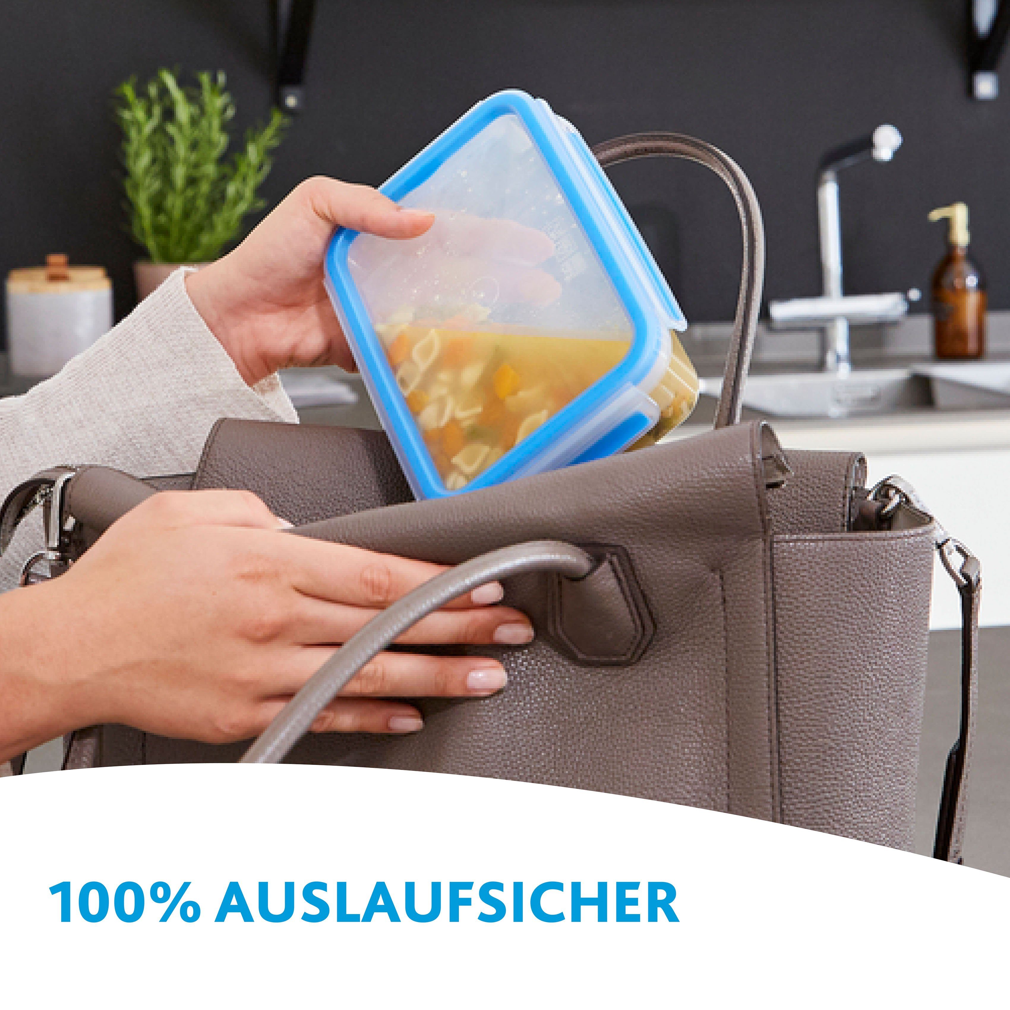 Emsa Frischhaltedose Clip & Close, Kunststoff, (Set, 3-tlg), 0,55/1/2,2L, auslaufsicher, hygienisch, innovative Deckeltechnologie