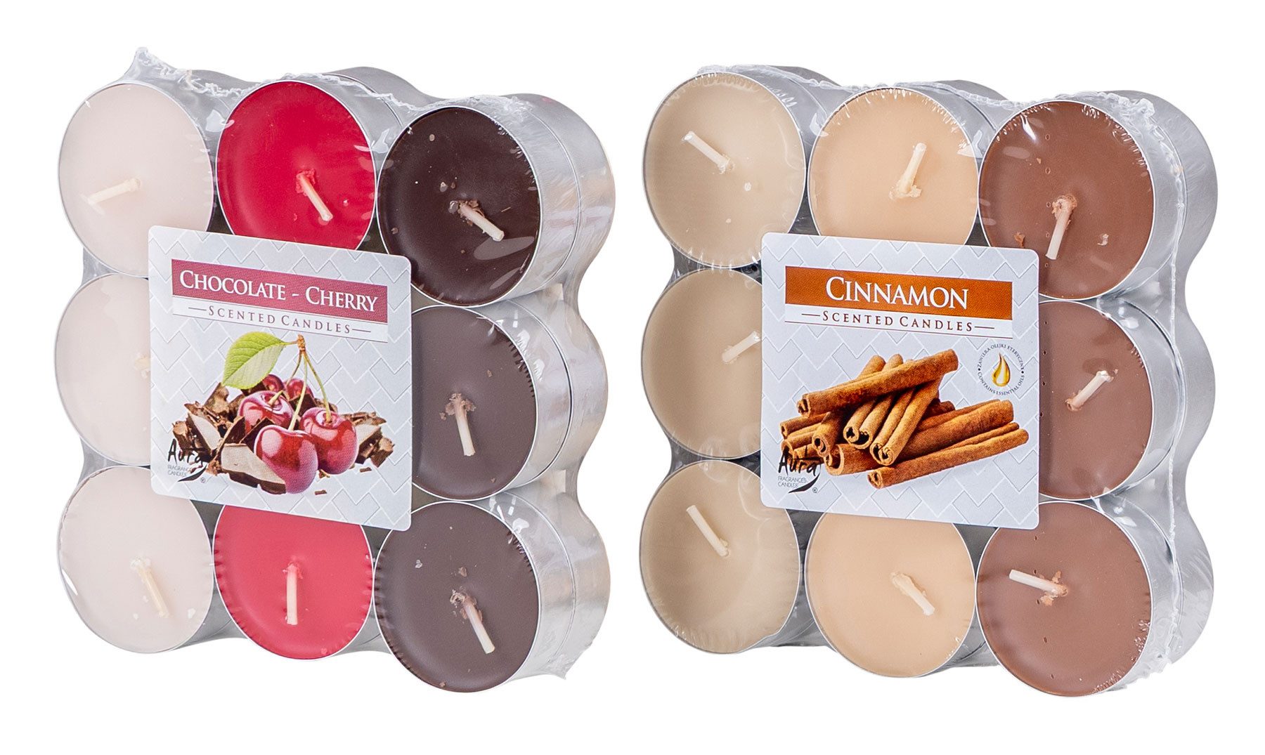 Levandeo® Duftkerze, 36 Kerzen 2x18 Stück Schoko Kirsche Zimt Weihnachtsduf günstig online kaufen