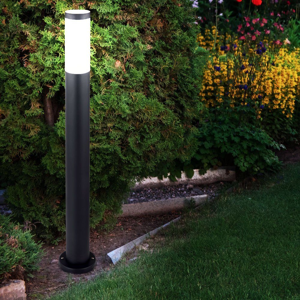 Lampe LED Stand etc-shop inklusive, Steh Garten Warmweiß, Edelstahl Außen-Stehlampe, Außen Weg Leuchtmittel Beleuchtung