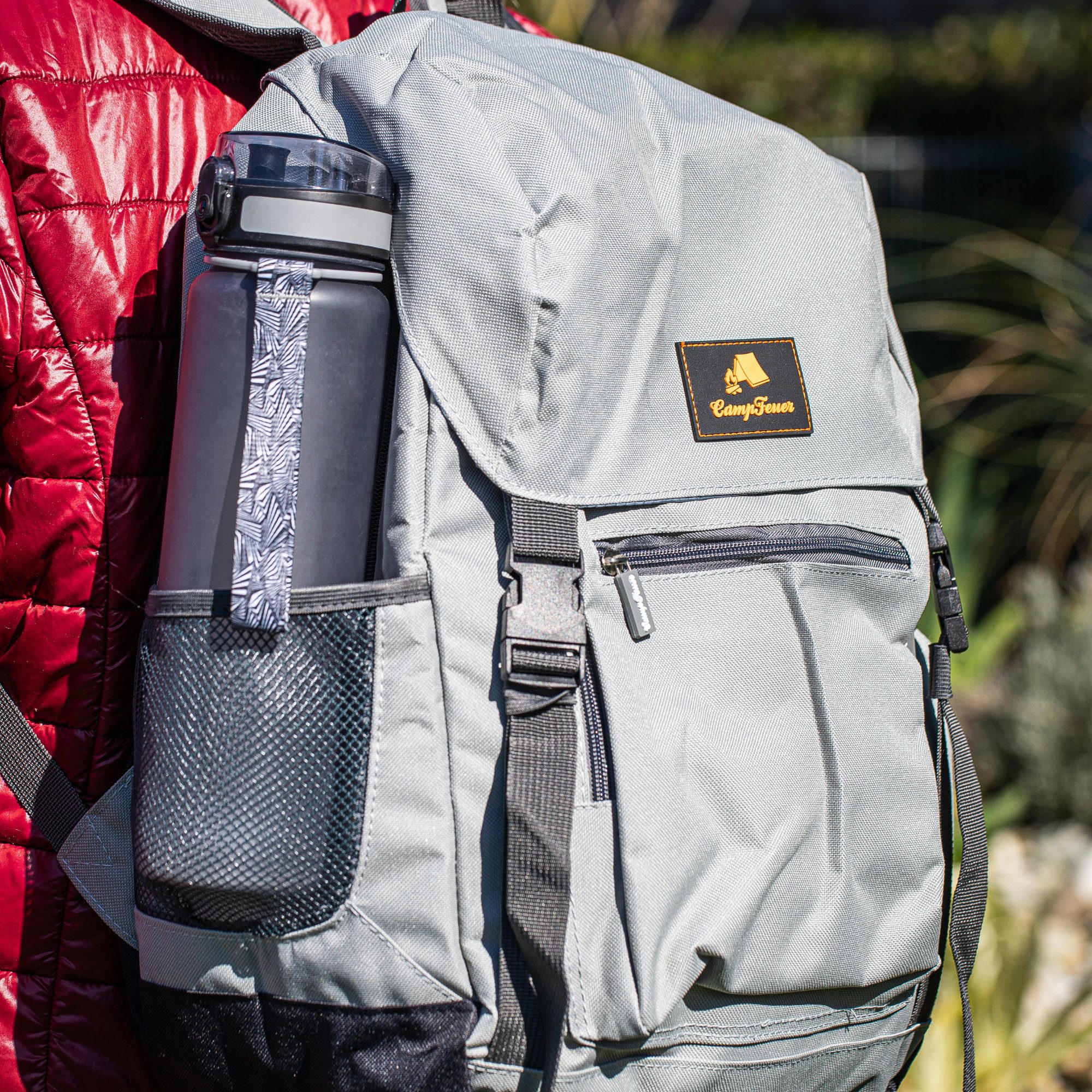 CampFeuer Freizeitrucksack Kühlrucksack 20 Liter, leicht und wasserdicht, grau