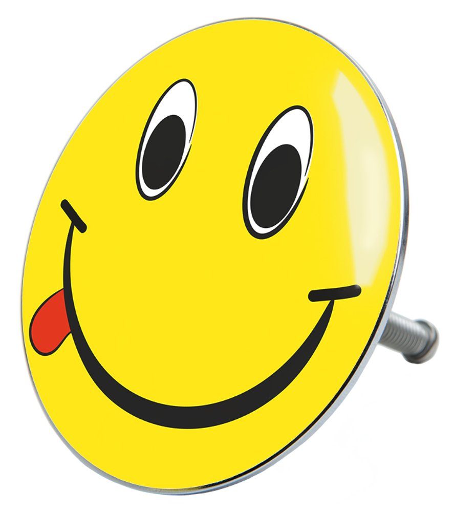 Sanilo Badewannenstöpsel Smiley, Ø 7.2 cm, hochwertig, universell, mit Motiv, 100% wasserdicht