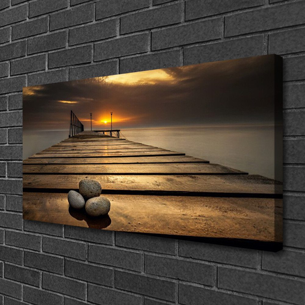 Tulup Leinwandbild Wandbild Canvas Groß Bilder Wohnzimmer Schlafzimmer Aufhängefertig, Seebrücke – Bild 3 von 5