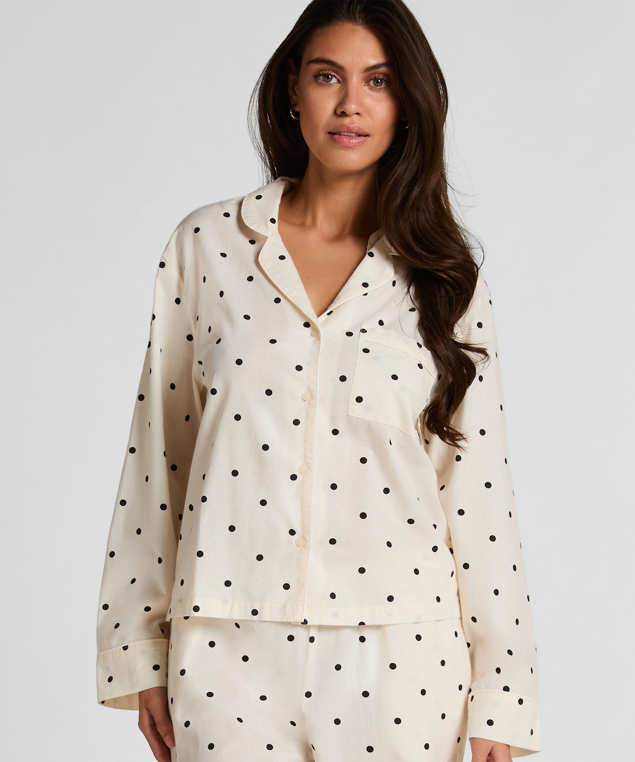 Hunkemöller Pyjama Jacke aus Baumwolle mit Punkten