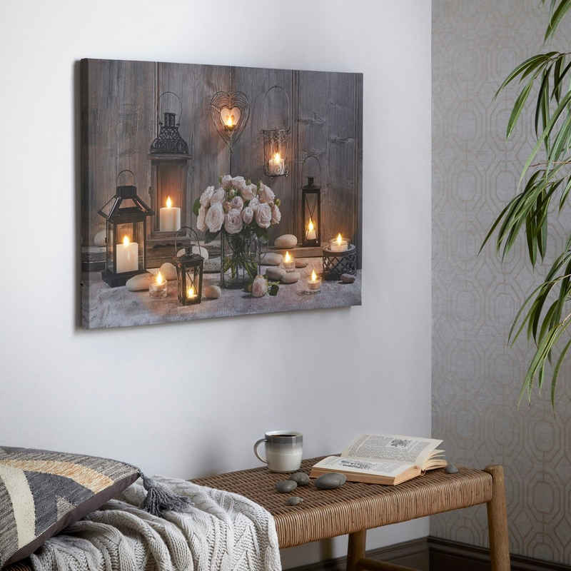 Art for the home LED-Bild Cosy Kerzen LED 60x90cm, (1 St)