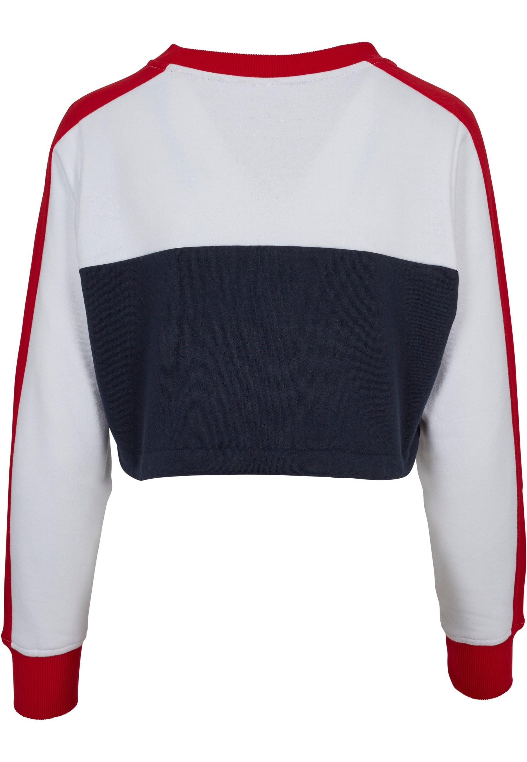 URBAN CLASSICS Sweatshirt Urban Classics Damen Ladies Cropped 3-Tone Stripe günstig online kaufen