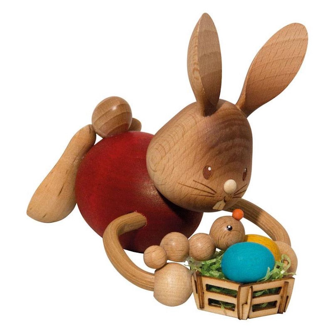 Kuhnert Osterhase Kuhnert Osterhase Stupsi mit Ostereierkorb (1 St), Handarbeit aus dem Erzgebirge