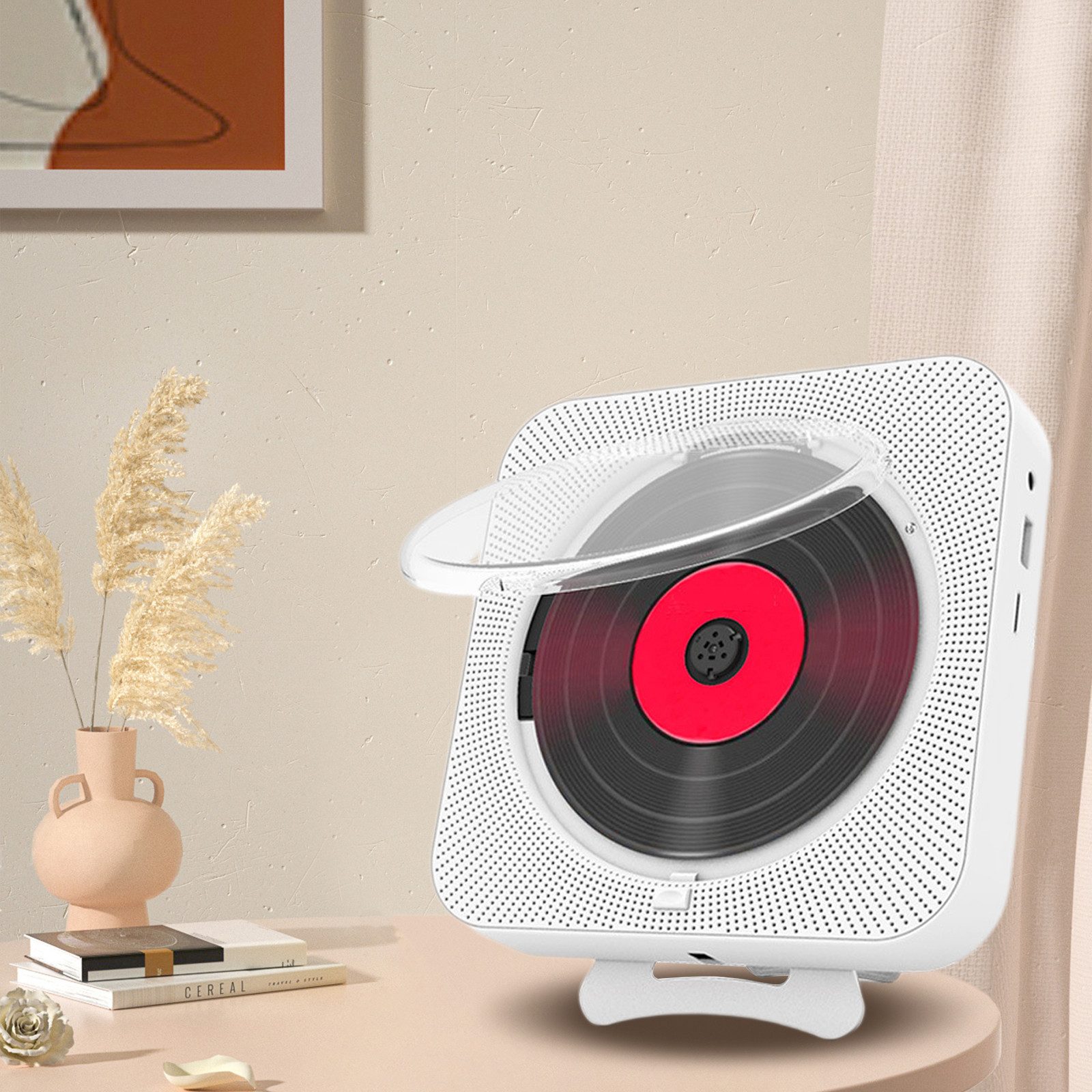 REDOM Tragbarer Bluetooth Musikplayer Wandmontierbarer Home Audio CD плееры (integrierte HiFi-Lautsprecher mit Fernbedienung FM Radio MP3, mit LCD-Display und Timerfunktion)