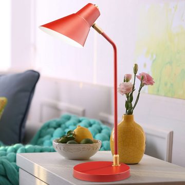 etc-shop Schreibtischlampe, Leuchtmittel inklusive, Warmweiß, Nacht Tisch Leuchte rot Wohn Zimmer Strahler Lese Lampe beweglich im