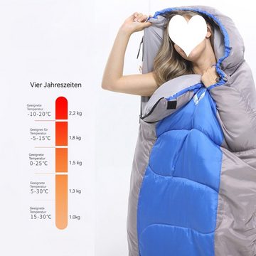 Dekorative Schlafsack Schlafsack, Winter-CampingschlafsackSchlafsäcke für Erwachsene (1 tlg), Schlafsack für warmes Camping, Wandern, Outdoor-Reisen 1,8KG