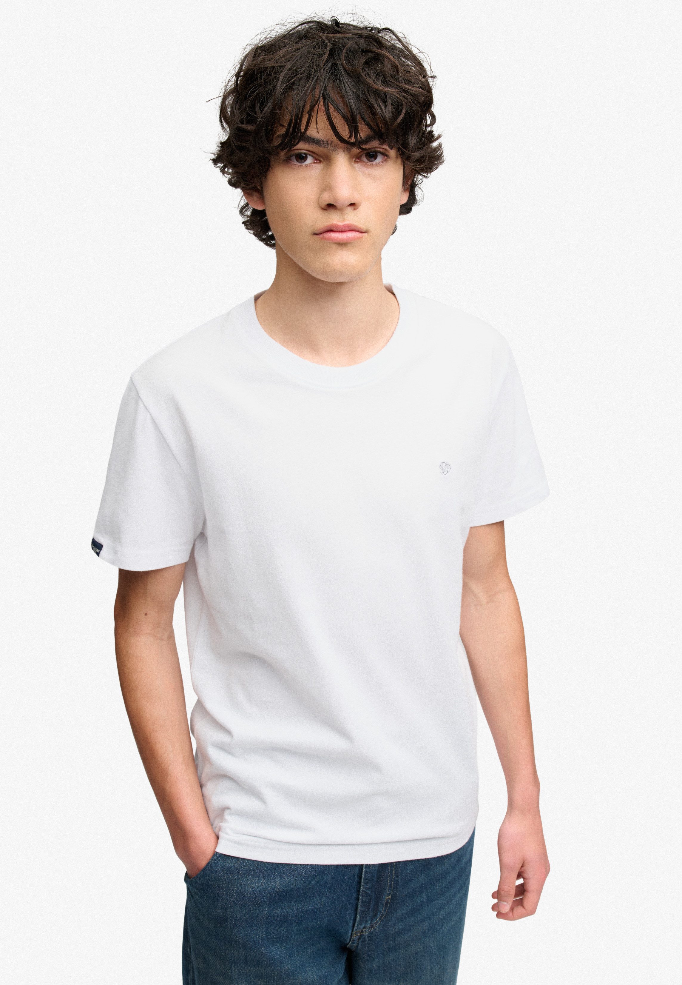Superdry Rundhalsshirt ESSENTIAL SDCO LOGO EMB TEE Baumwolle, regular fit