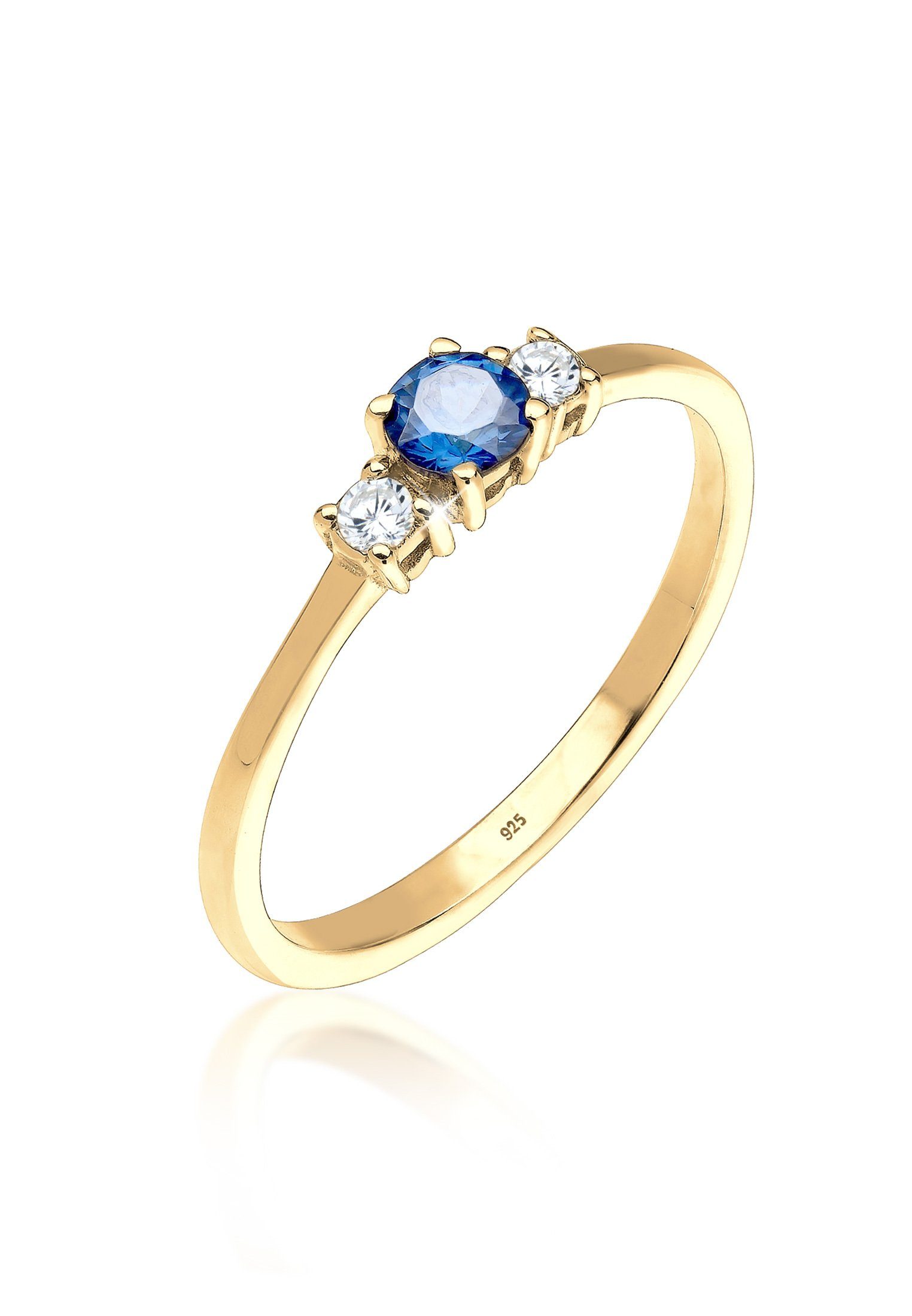 Fingerring Verlobungsring Zirkonia Saphirblau 925 Silber