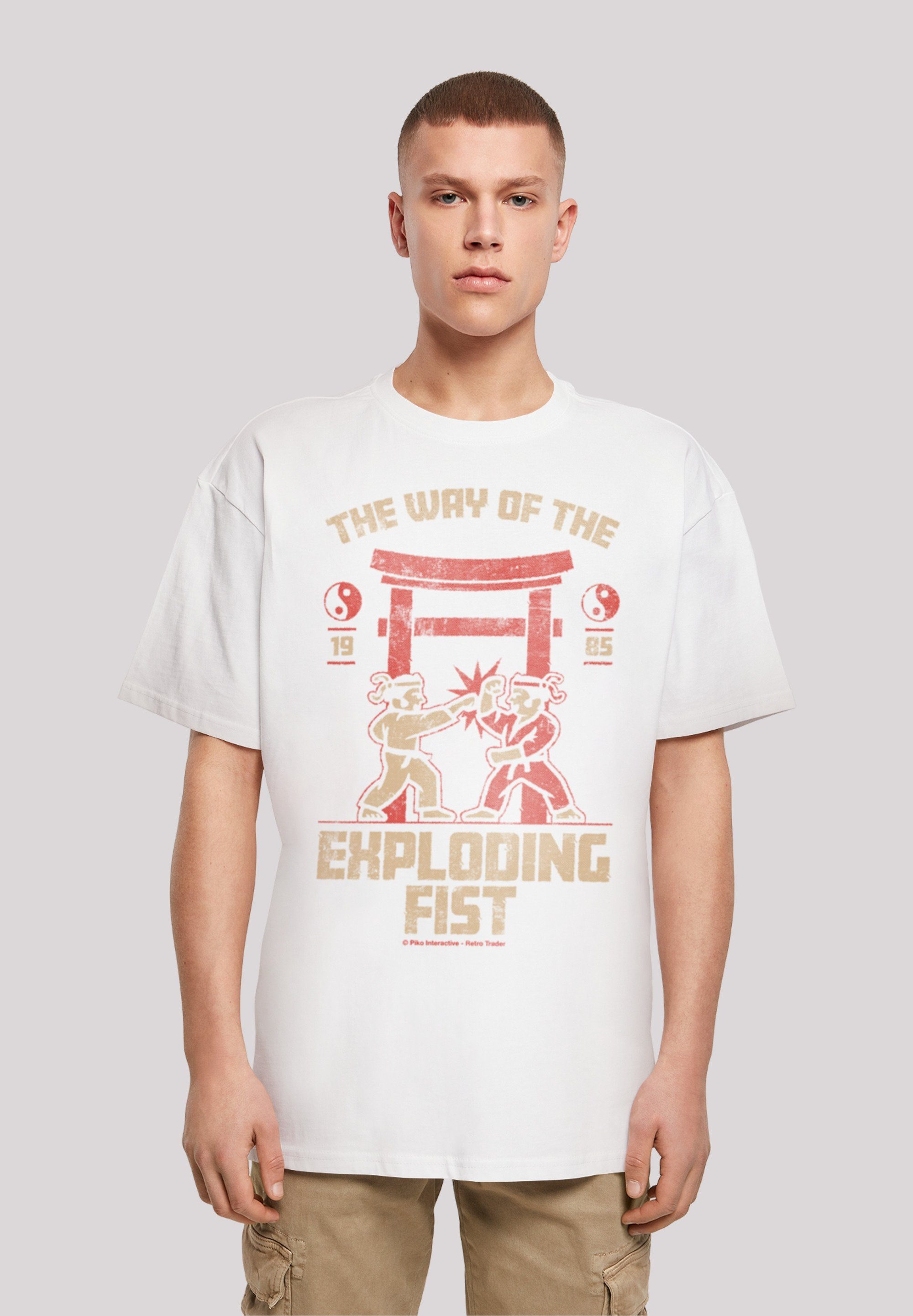 F4NT4STIC T-Shirt The Way weiß The Fist Print Retro Gaming SEVENSQUARED Exploding Of