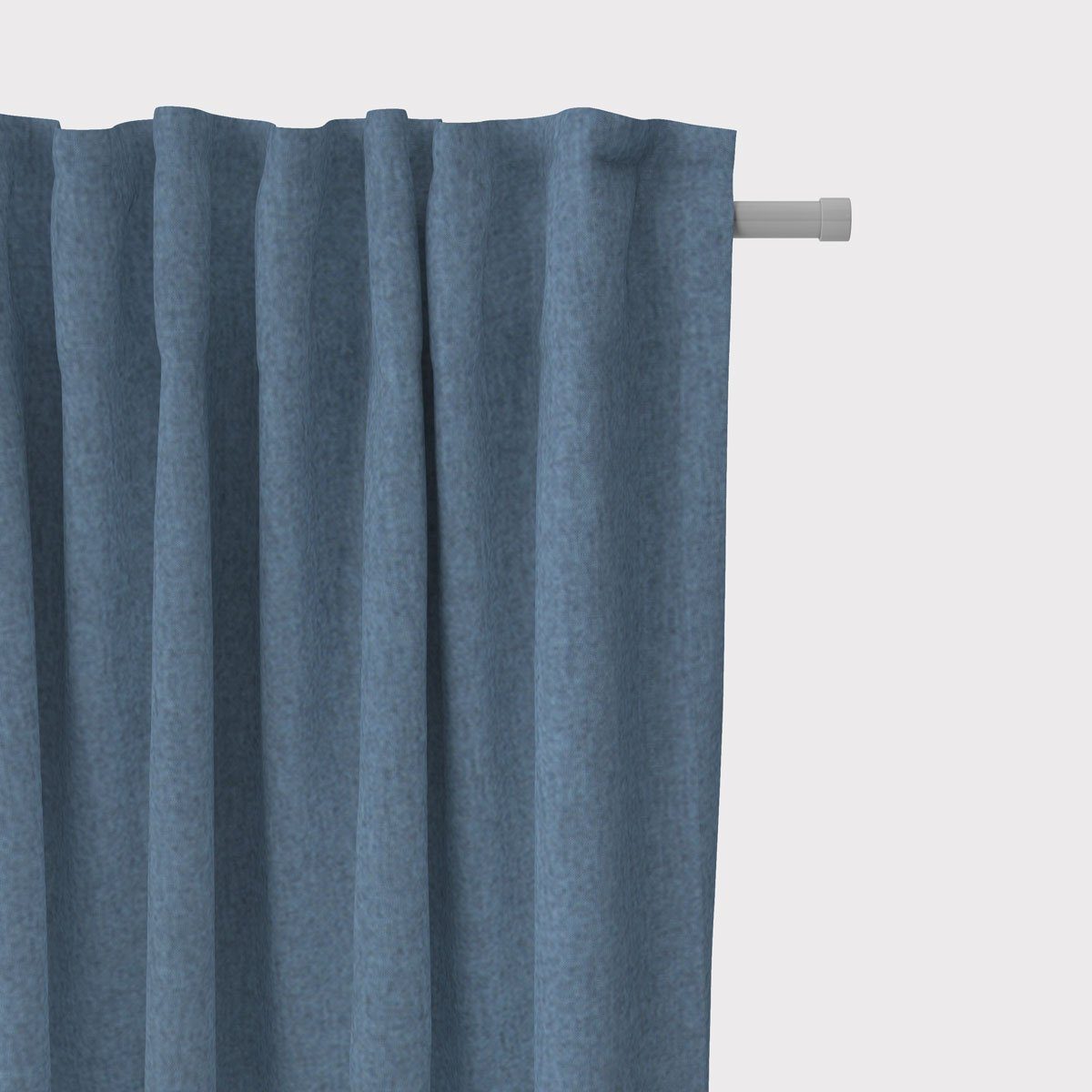Vorhang SCHÖNER 245cm, meliert LEBEN., made vorgewaschen Streifen in SCHÖNER LEBEN. handmade, Vorhang blickdicht, Germany, Fischgrätmuster St), (1 blau