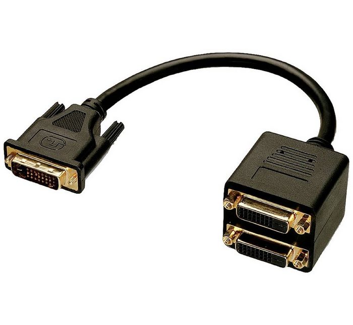 Lindy LINDY 41215 DVI Adapter [1x DVI-D Stecker - 2x DVI-Buchse 24+5pol.] TV-Adapter 20.00 cm