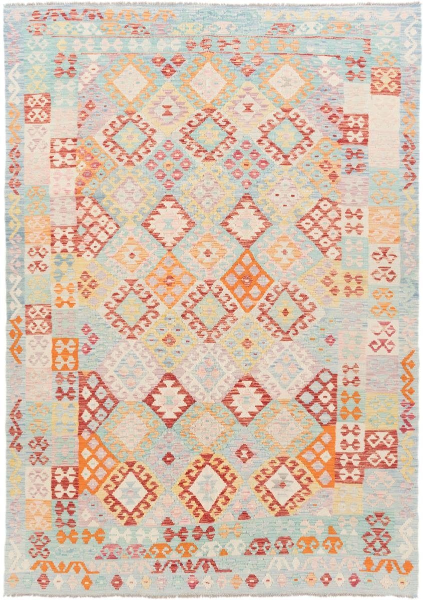 Orientteppich Kelim Afghan 206x287 Handgewebter Orientteppich, Nain Trading, rechteckig, Höhe: 3 mm