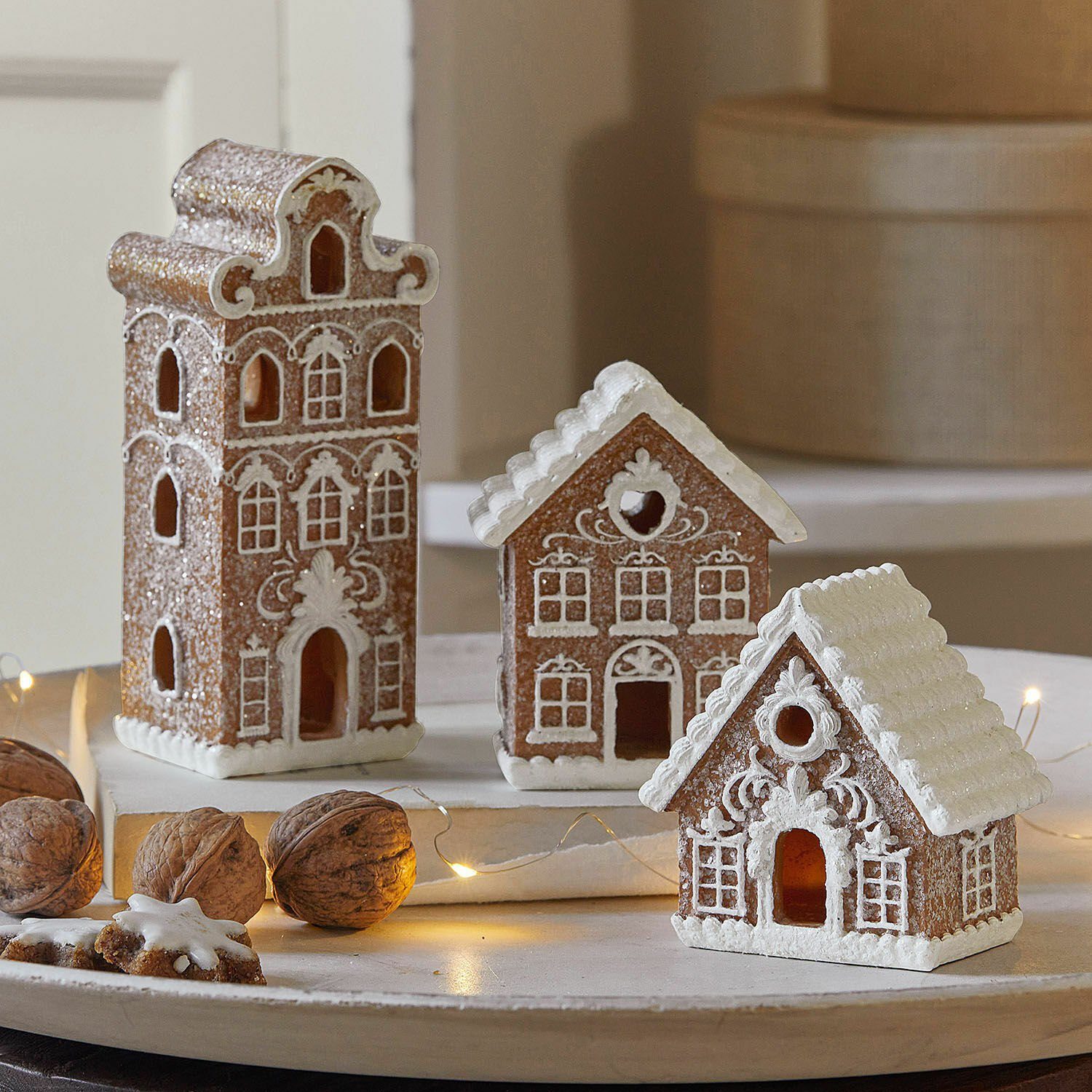 Mirabeau Weihnachtsfigur Deko-Haus 3er Set Gabin günstig online kaufen