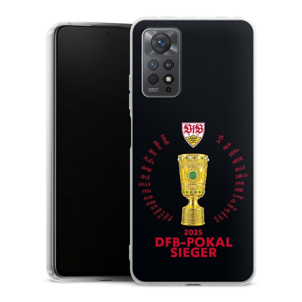 DeinDesign Handyhülle VfB Stuttgart Pokal Offizielles Lizenzprodukt, Xiaomi Redmi Note 11 Pro 4G Silikon Hülle Bumper Case Smartphone Cover