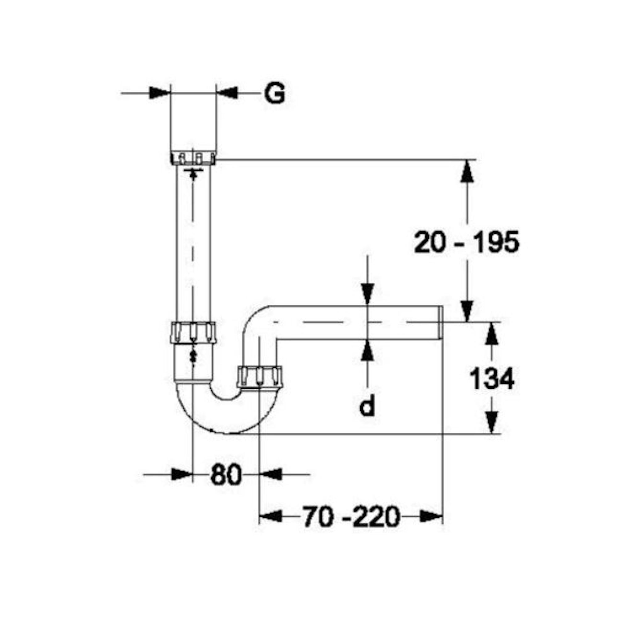 HAAS Siphon Geruchsverschluss Greta 2948, 1 1/2 Zoll DN 50, grau