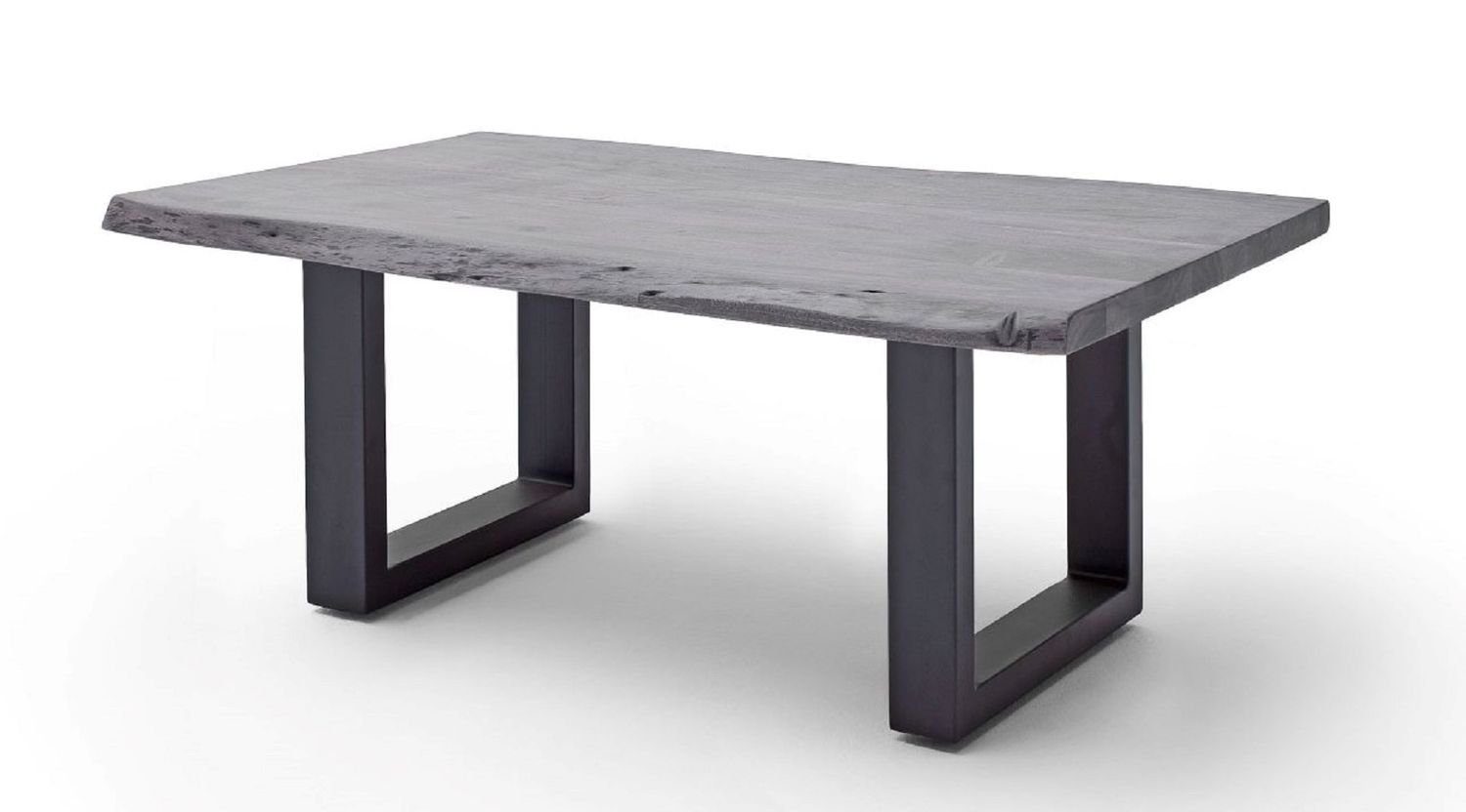 MCA furniture Couchtisch Cartagen, Baumkante Akazie-massiv U-Form  rechteckig grau, KOSTENLOSER Versand und Lieferung bis