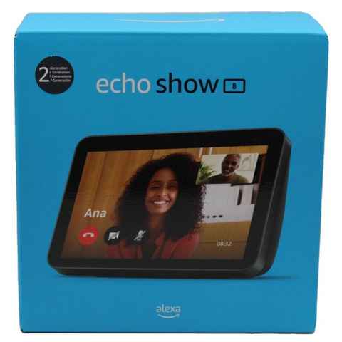 Amazon Echo Show 8 2. Generation 2021 Smart Speaker (WLAN (WiFi), Bluetooth, hochauflösender Klang, Sprachsteuerung, 13 MP Kamera, Kameraabdeckung)