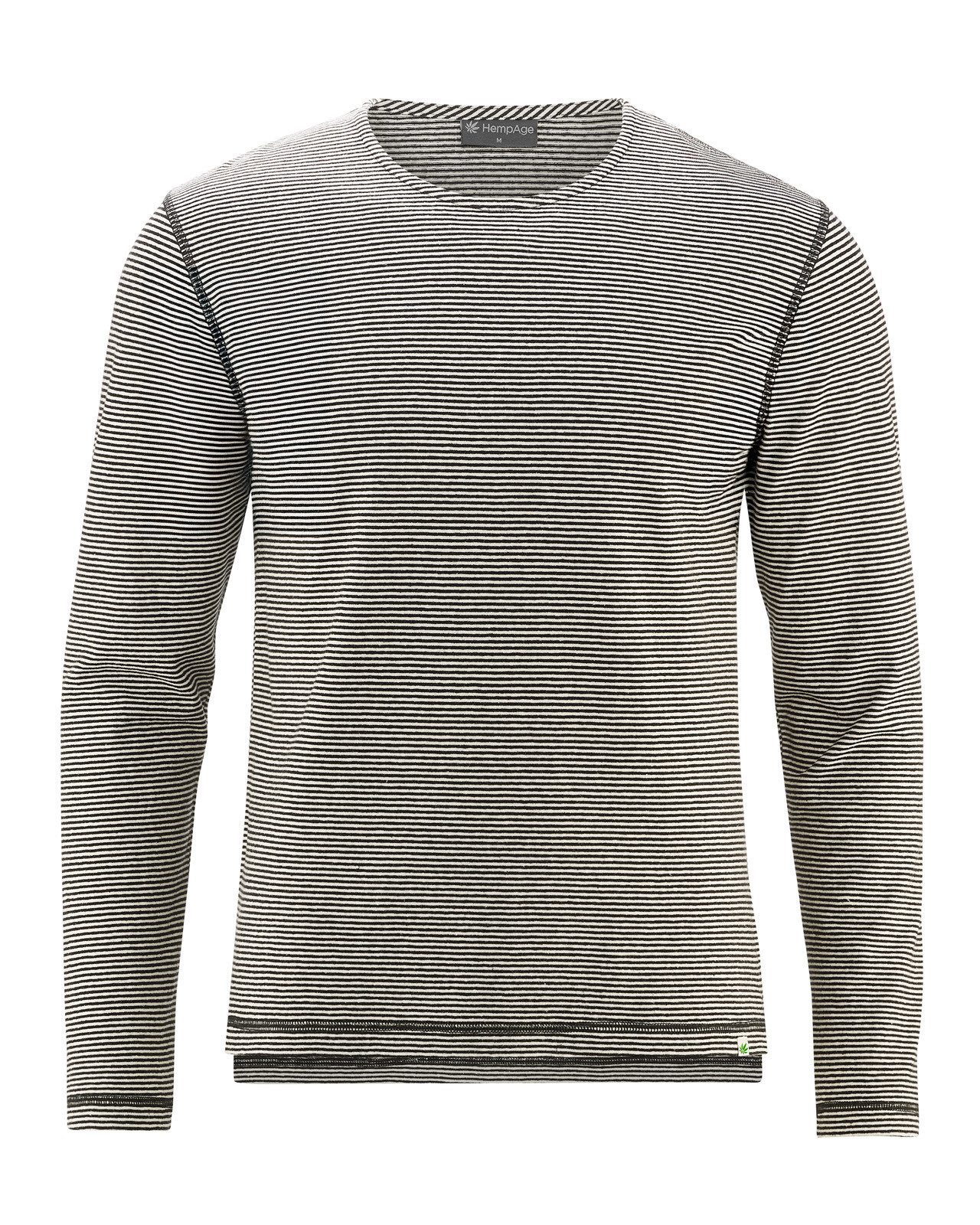 HempAge Langarmshirt Langarmshirt mit Streifen Hanf/Biobaumwolle Normal Fit