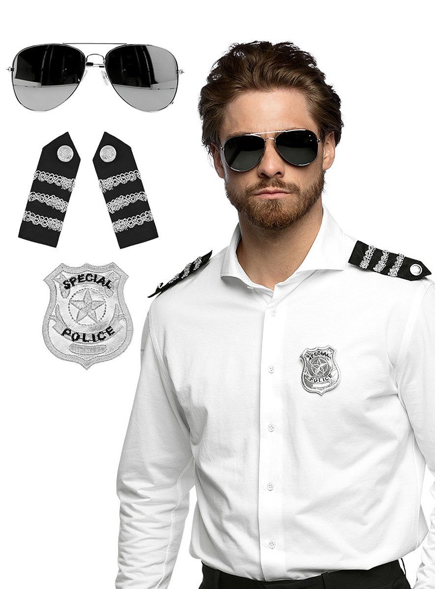 Boland Polizei-Kostüm Polizei Accessoire-Set, Zubehör für den klassischen Co