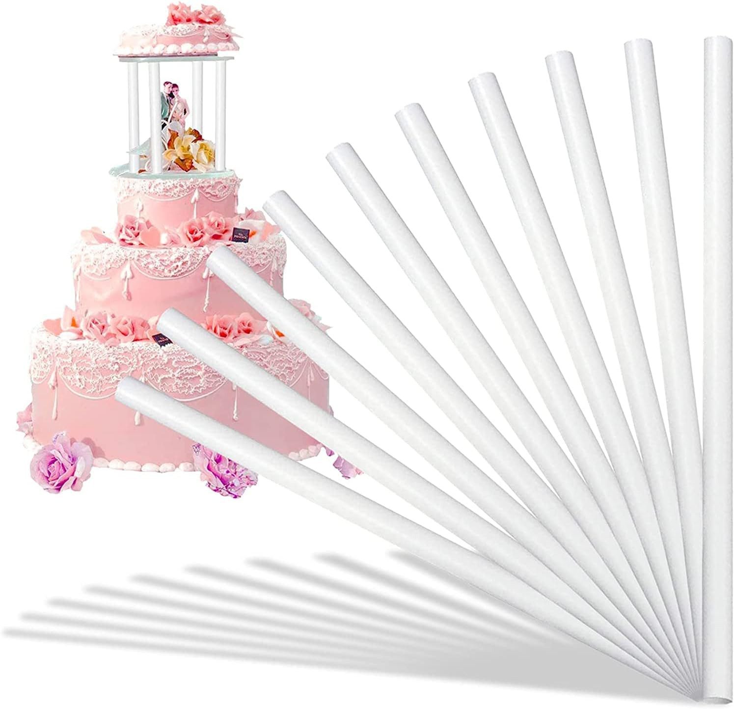 FELIXLEO Tortenständer 30er Tortenstützen 24cm Wiederverwendbar Kuchenstützen Mehrstöckig, (30-tlg)