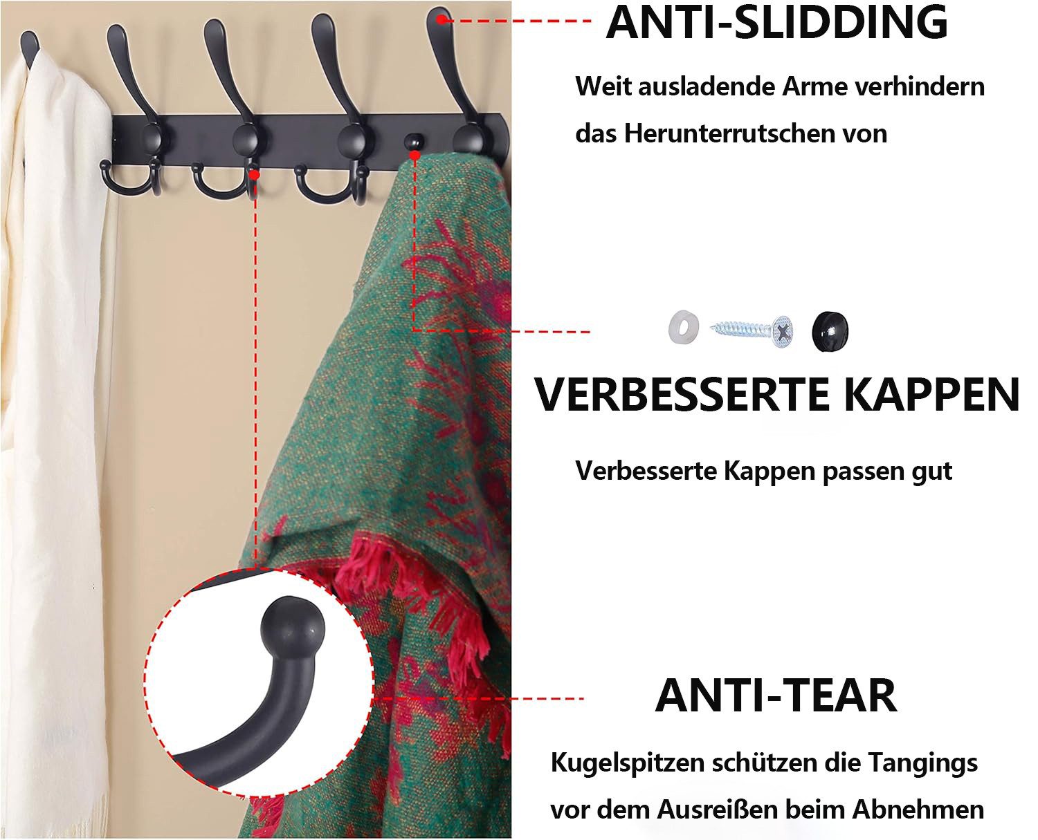 Rhein Beleuchtung Hakenleiste Wandgarderobe aus Edelstahl günstig online kaufen