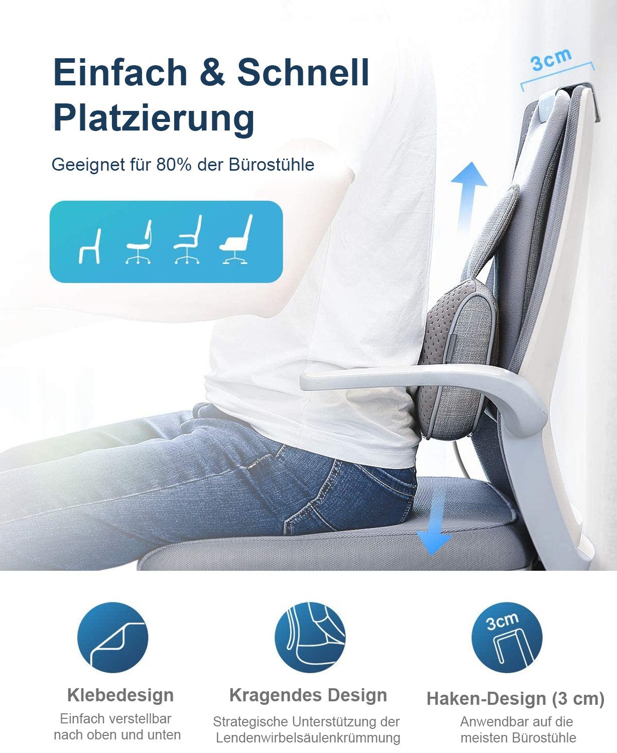NAIPO Massagekissen Shiatsu Nacken- und Rückenmassagegerät mit Wärmefunktion, und Rückenmassagegerät mit Knetfunktion