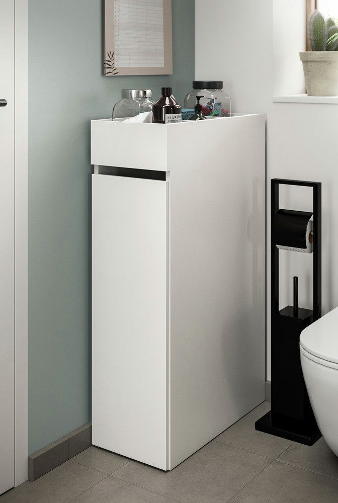 xonox.home Waschbeckenunterschrank Badezimmer Kommode, Ausziehregal l Free, weiß (1-St) Badschrank,Standregal,Breite 25 cm,variabel stellbar