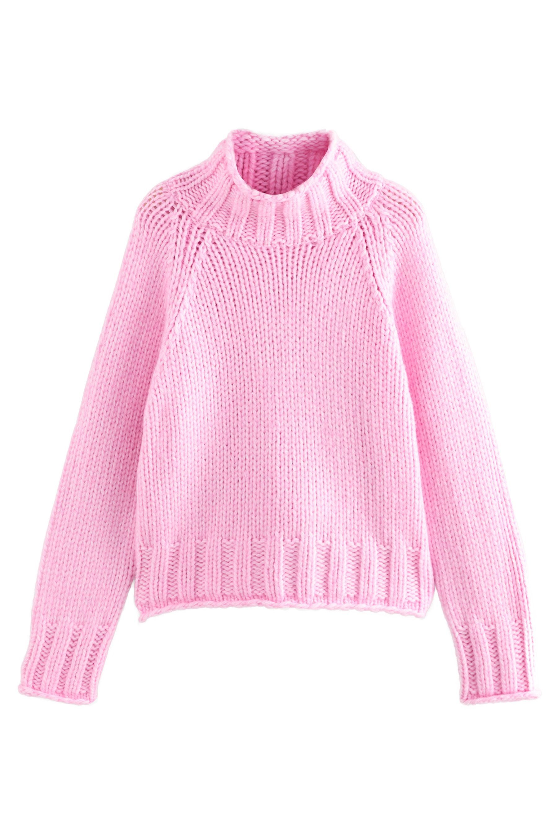 Next Strickpullover Grobstrickpullover mit Stehkragen und Wollanteil (1-tlg günstig online kaufen