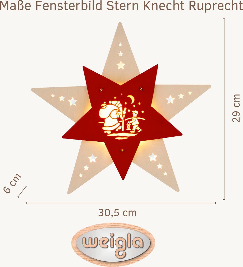 Weigla Dekostern LED Knecht Ruprecht, Fensterbild, günstig online kaufen