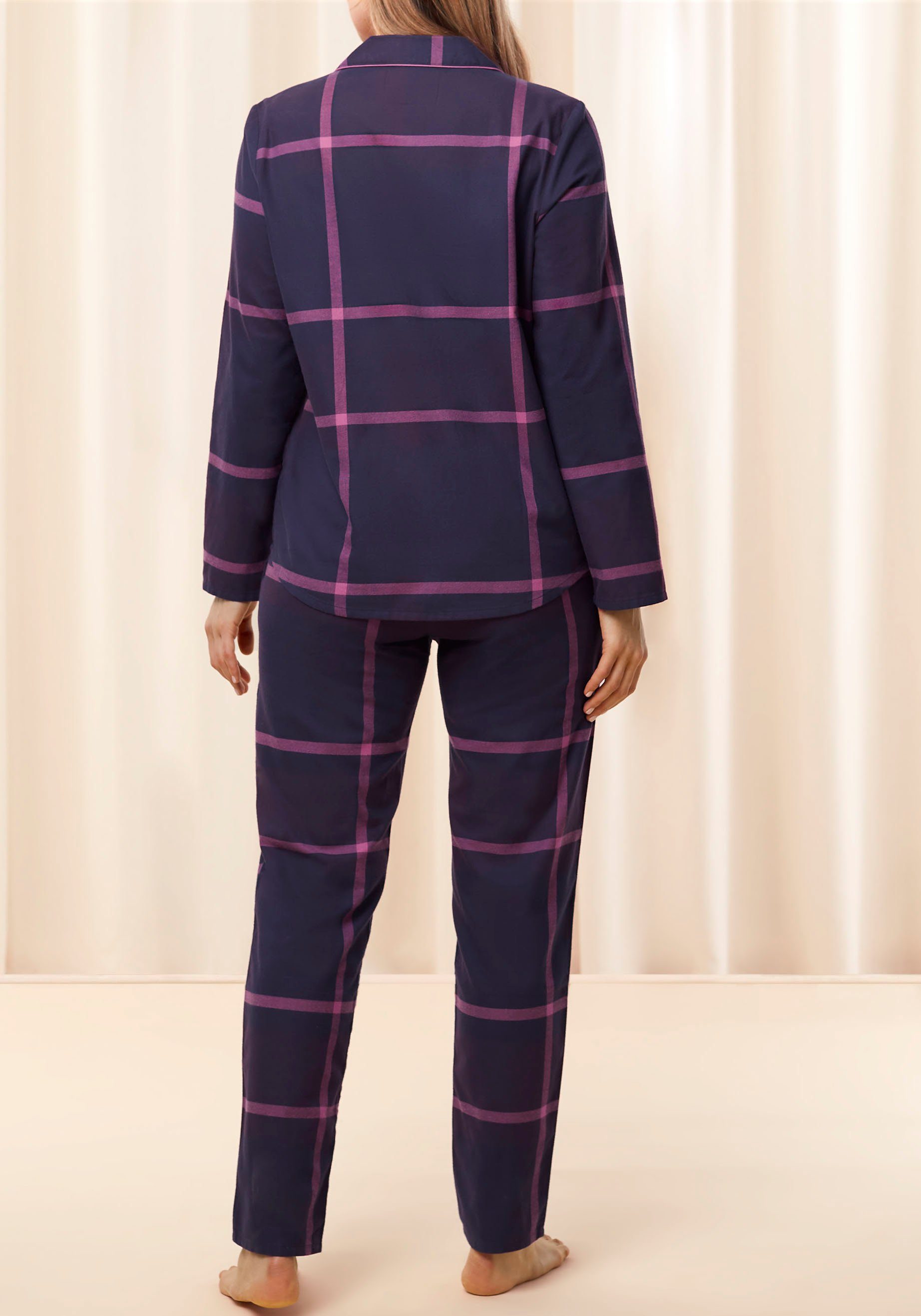 Triumph (Set, tlg) PW X Boyfriend 2 Taschen Checks seitlichen Pyjama Schlafanzug mit