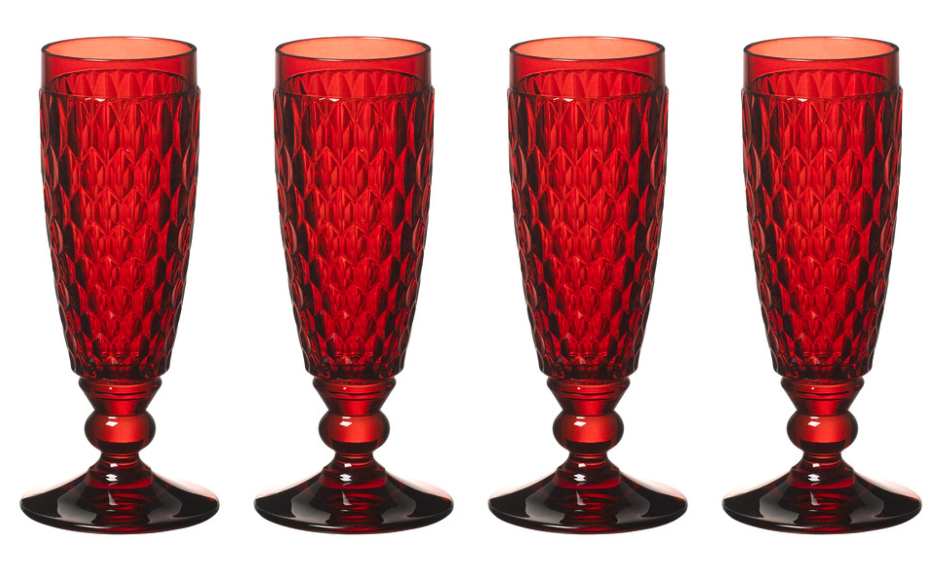 Villeroy & Boch Sektglas Boston Coloured, Kristallglas, Spülmaschinengeeignet, Rot, Boston, H: 16.3cm