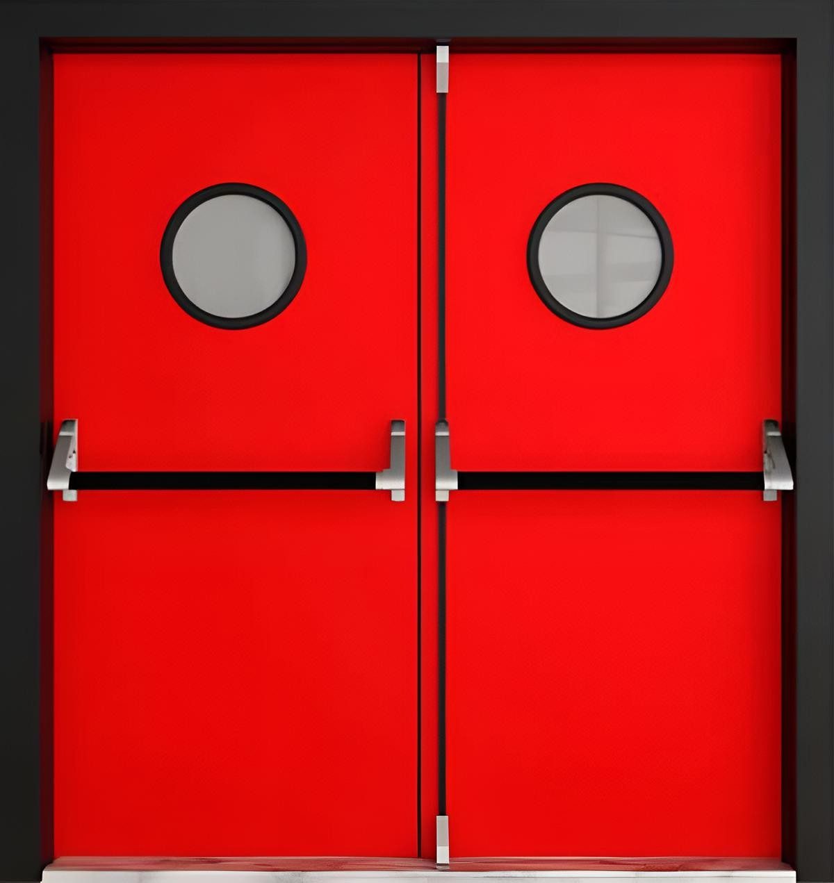 Xlmoebel Brandschutztür Rote Aluminiumtür mit Milchglas und feuerfestem Kern, Made in Europa