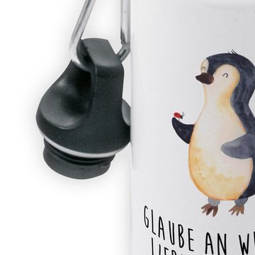 Mr. & Mrs. Panda Trinkflasche Pinguin Marienkäfer - Weiß - Geschenk, Kindertrinkflasche, Kinderflas, Farbenfrohe Motive